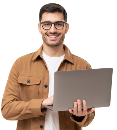 Happy Gentleman on Laptop